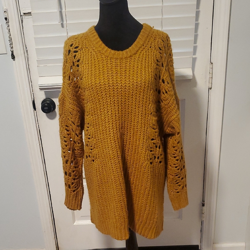 Pilcro Mustard Knit Oversized Sweater